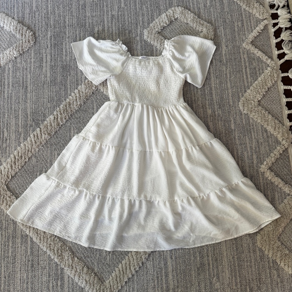 Arshiner Girls Smocked Midi Dress with Pockets